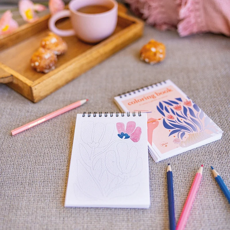 Carnet de Coloriage A6 – Motifs Floraux #2 | Maison Joliette | Fabriqué en France
