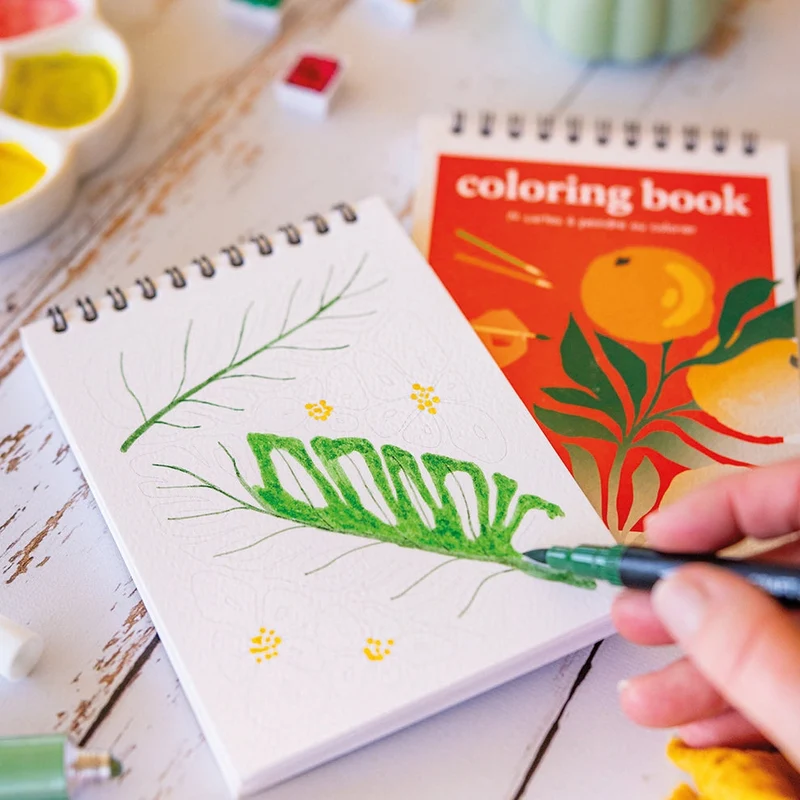 Carnet de Coloriage A6 – Tropical | Maison Joliette | Fabriqué en France