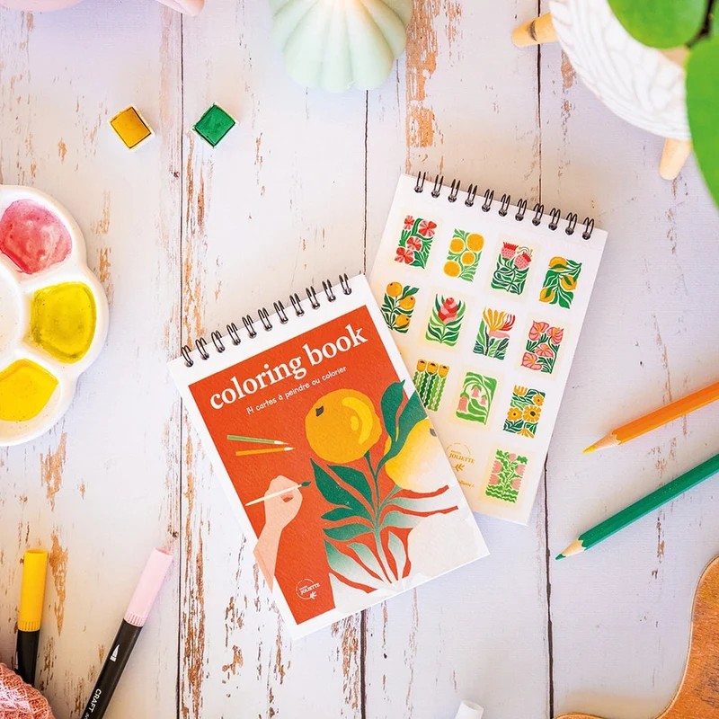 Carnet de Coloriage A6 – Tropical | Maison Joliette | Fabriqué en France