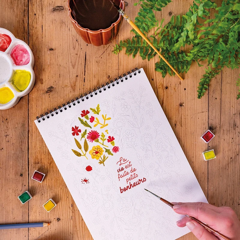 Carnet de coloriage A4 - Petits bonheurs