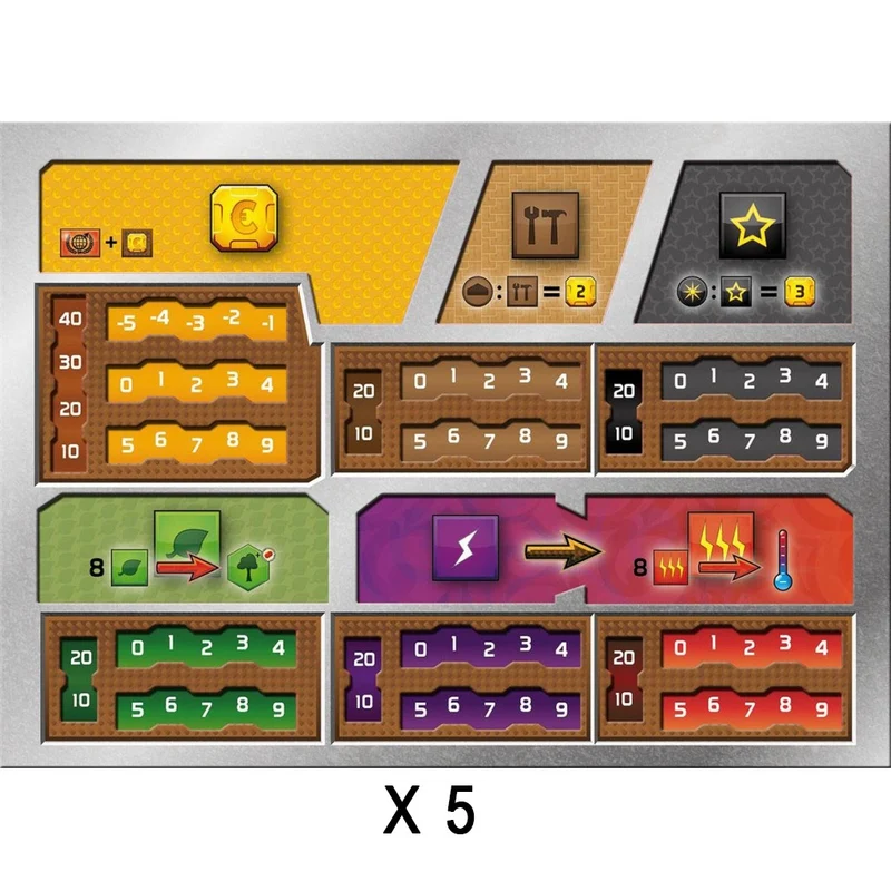 Terraforming Mars Deluxe Playerboards x5