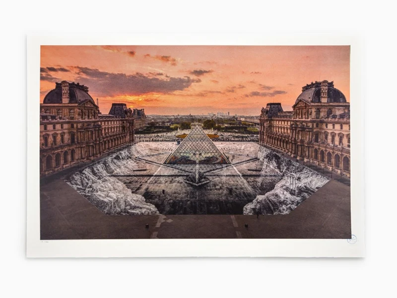 From the Archives: JR - JR au Louvre, 30 Mars 2019, 19h01, Paris, France, 2019 (coucher soleil)