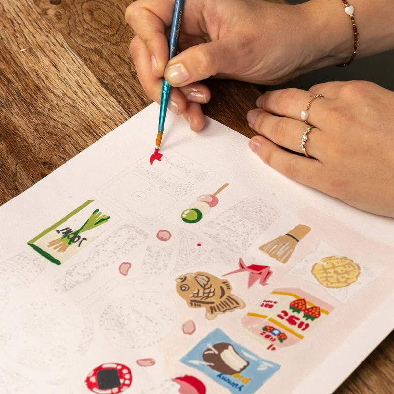 Coffret Peinture au Numéro Week-end à Tokyo – Capsule Japon Petit Pinceau x Yuzu & Mikan