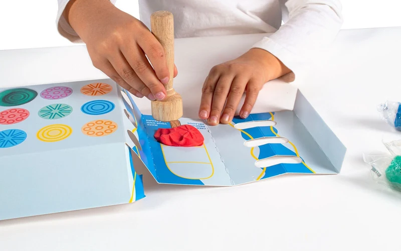Jovi – Mon Premier Coffret de Modelage + Tampons en Bois | Pâte à modeler sensorielle pour tout-petits
