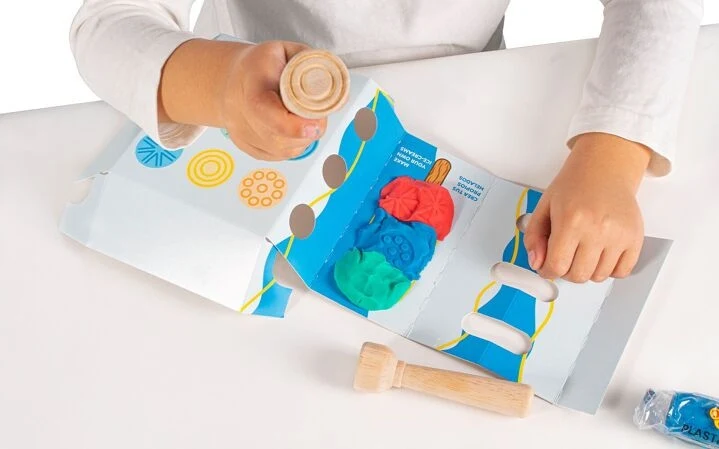 Jovi – Mon Premier Coffret de Modelage + Tampons en Bois | Pâte à modeler sensorielle pour tout-petits