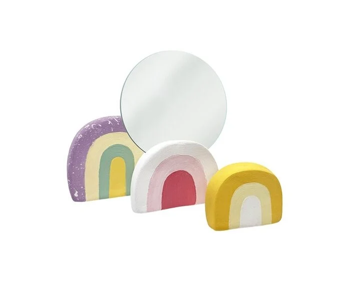 Jovi - DIY Air Dry Miroir | Kit créatif pour décorer un miroir avec argile autodurcissante + peintures et outils