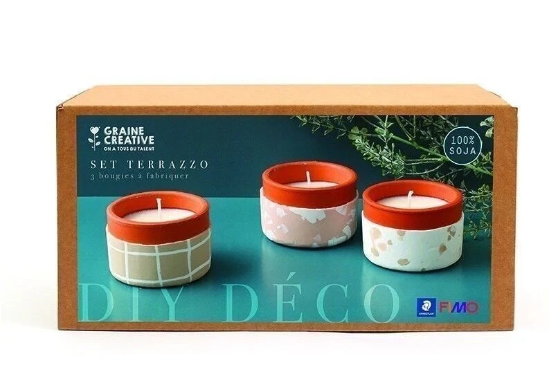 Kit FIMO Home Déco – Créez 3 Bougeoirs DIY Effet Terre Cuite