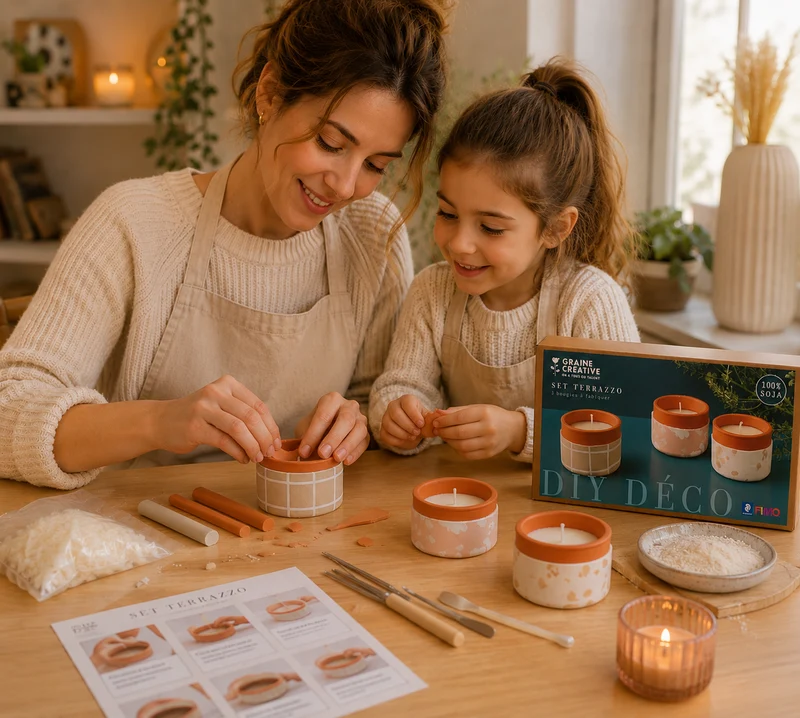 Kit FIMO Home Déco – Créez 3 Bougeoirs DIY Effet Terre Cuite