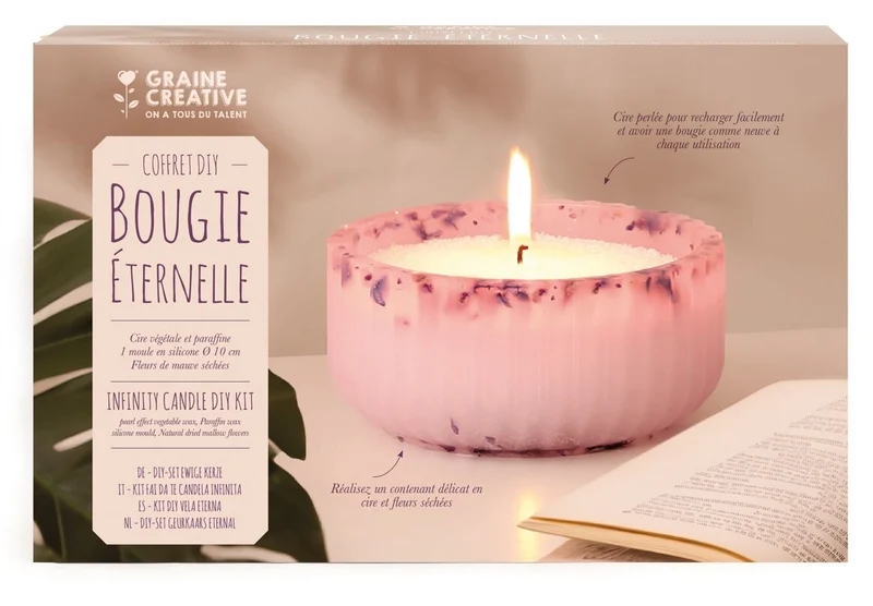 Kit DIY Bougie Éternelle – Bougie Rechargeable Florale à Fabriquer