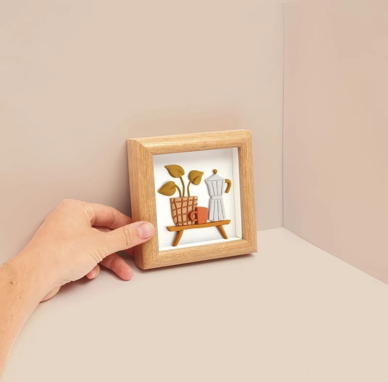 Kit Cadre Miniature Fimo Cafetière – Décoration DIY Miniature