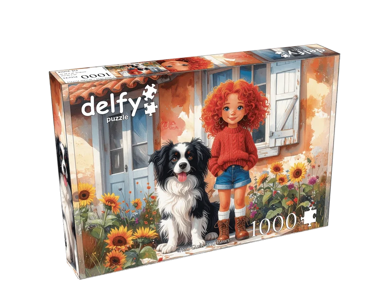 Red Curls and Paws (1000 pcs)