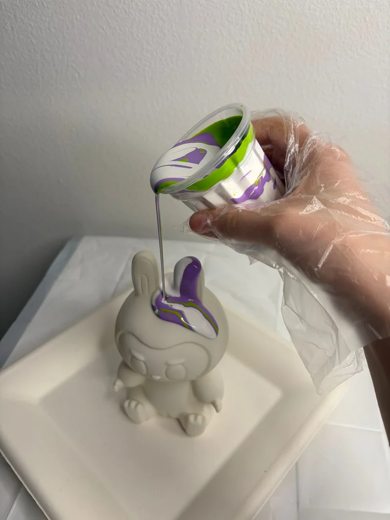Kit Pouring Art Figurine à Personnaliser – Teddy, Lapin, Chien Ballon,Bulldogue, Labubu, Basket