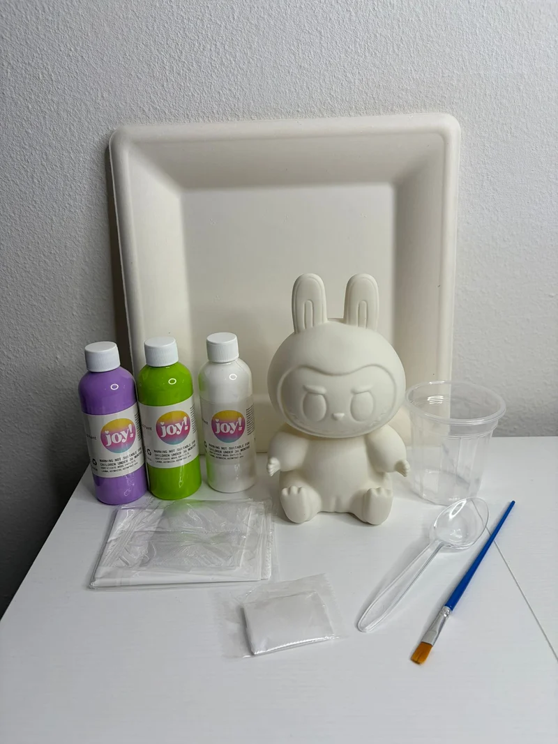 Kit Pouring Art Figurine à Personnaliser – Teddy, Lapin, Chien Ballon,Bulldogue, Labubu, Basket