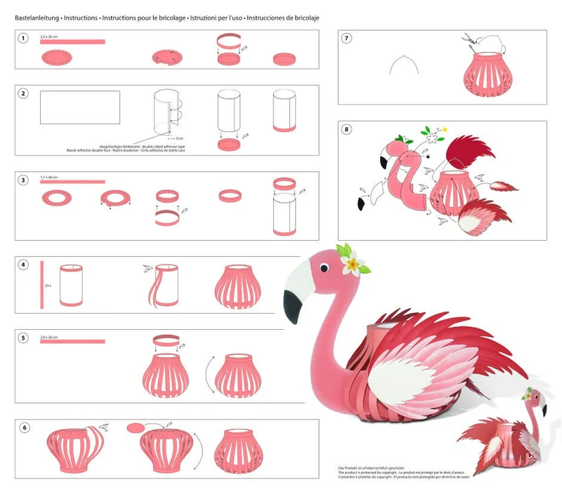 Kit de fabrication de lanternes « Flamingo »
