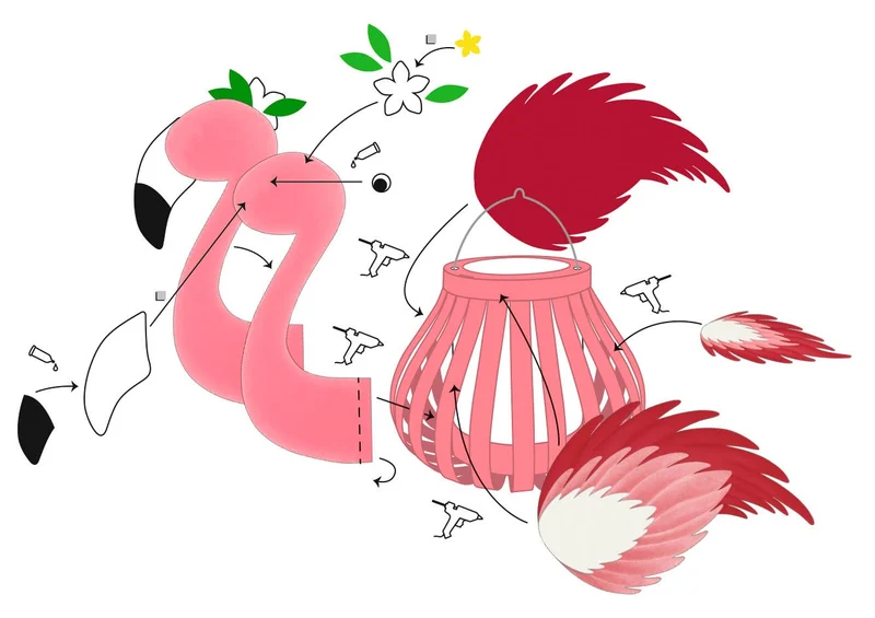 Kit de fabrication de lanternes « Flamingo »