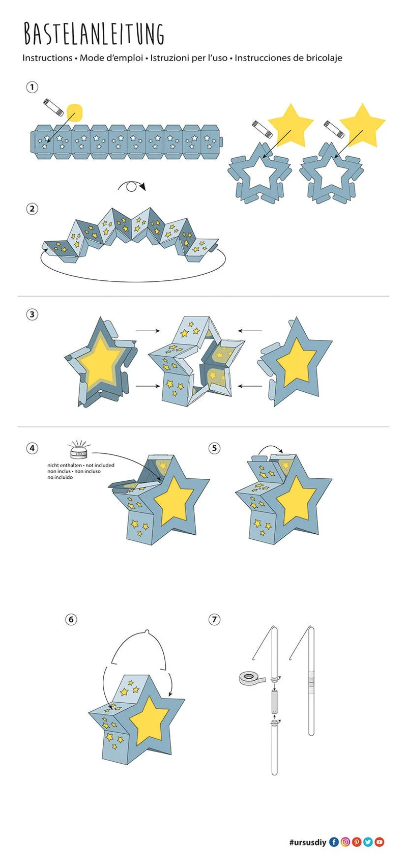 Kit de fabrication de lanternes roses Twinkle Star