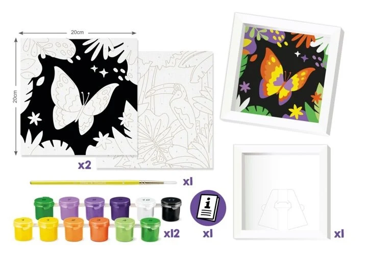 MAPED Creativ – Peinture au numéro Jungle Perroquet & Papillon – Kit créatif enfant dès 7 ans