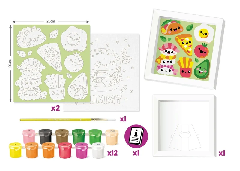 MAPED Creativ – Peinture au numéro Burger & Multifood – Kit créatif enfant