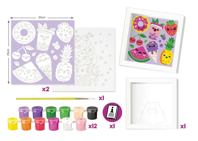MAPED Creativ – Peinture au numéro Cupcake & Multifood – Kit créatif enfant