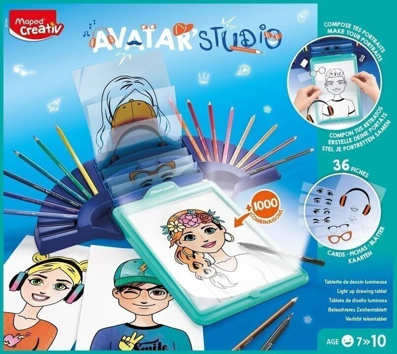 MAPED Creativ Avatar Studio – Machine à dessiner lumineuse enfants dès 7 ans