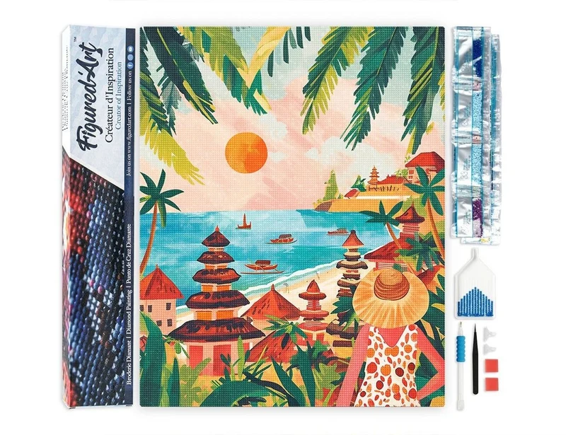 Broderie Diamant - Bali au coucher du soleil