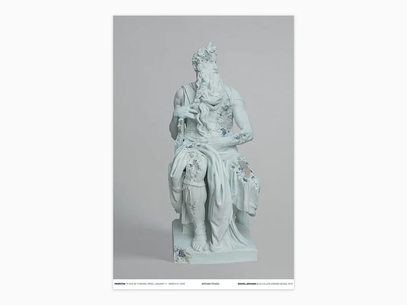 Daniel Arsham - poster Moses érodé à la calcite bleue ( poster standard)