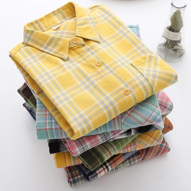 Chemise à carreaux pour femme