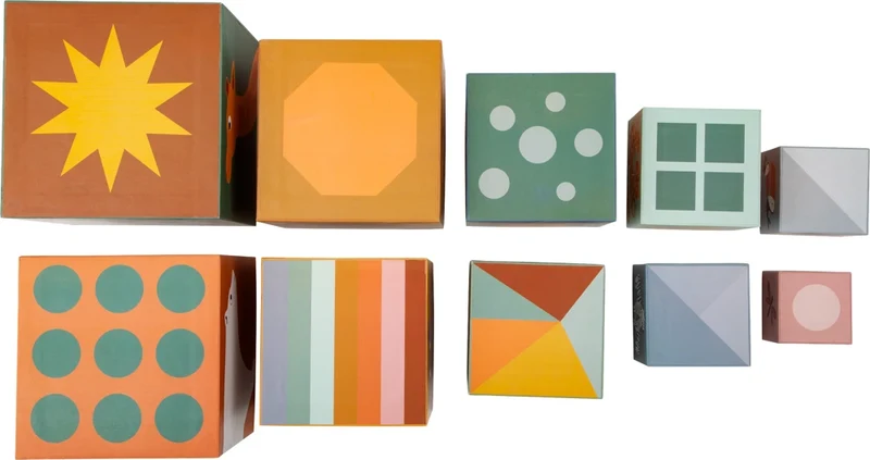 Cubes Empilables Safari en Bois — Jouet Éveil Bébé 12 mois Small Foot