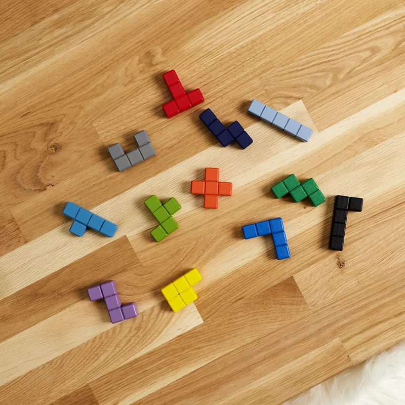 Puzzle Tetris en Bois Montessori — Jeu Logique d'Assemblage Enfant 3 ans