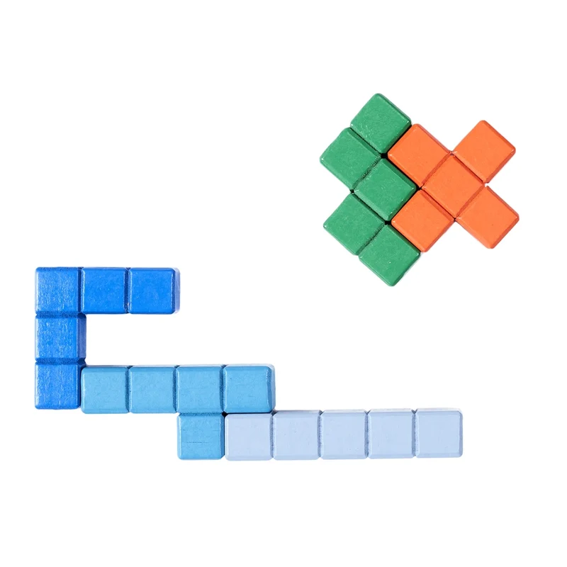 Puzzle Tetris en Bois Montessori — Jeu Logique d'Assemblage Enfant 3 ans