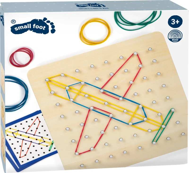 Géoboard Montessori en Bois — Géoplan 72 Élastiques Small Foot