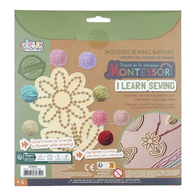 Kit de Couture Montessori Enfant — Jeu Je Comprends la Couture en Bois