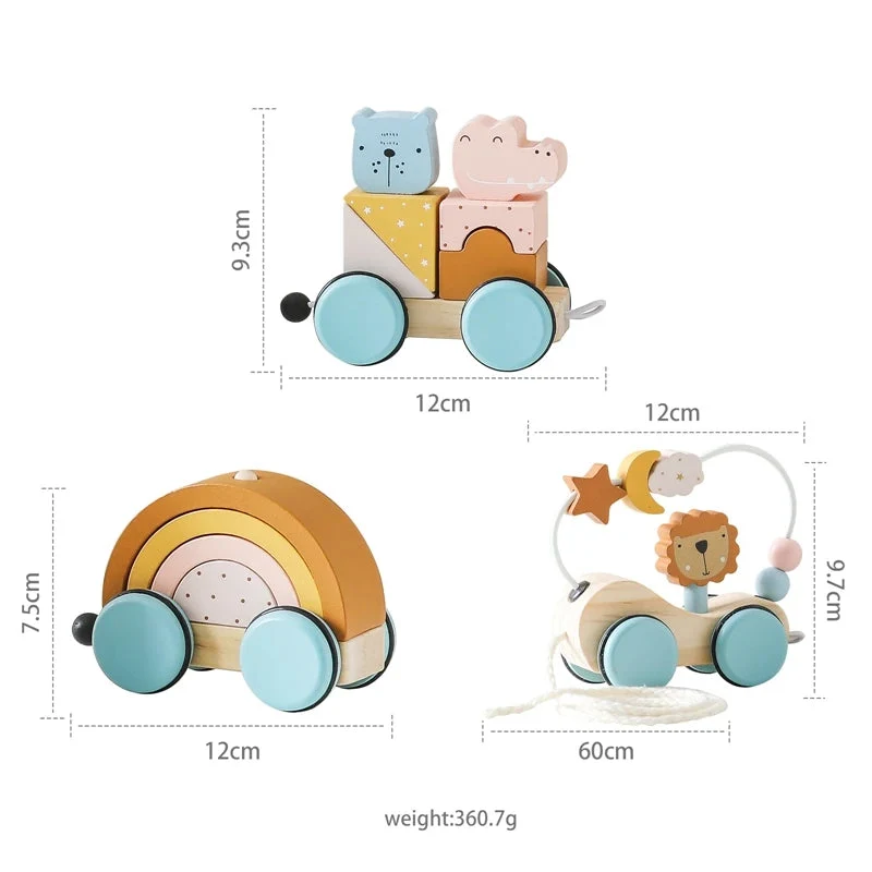 Train en bois pour enfants de 0 à 6 ans