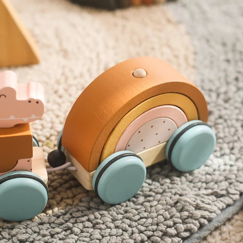 Train en bois pour enfants de 0 à 6 ans