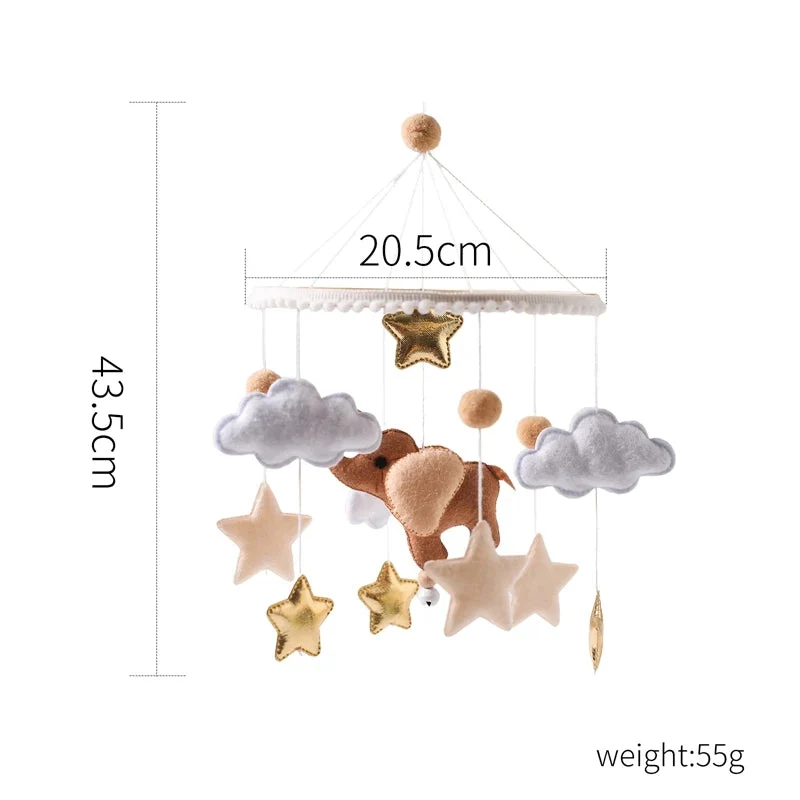 Mobile musical en bois pour bébé – Hochet suspendu