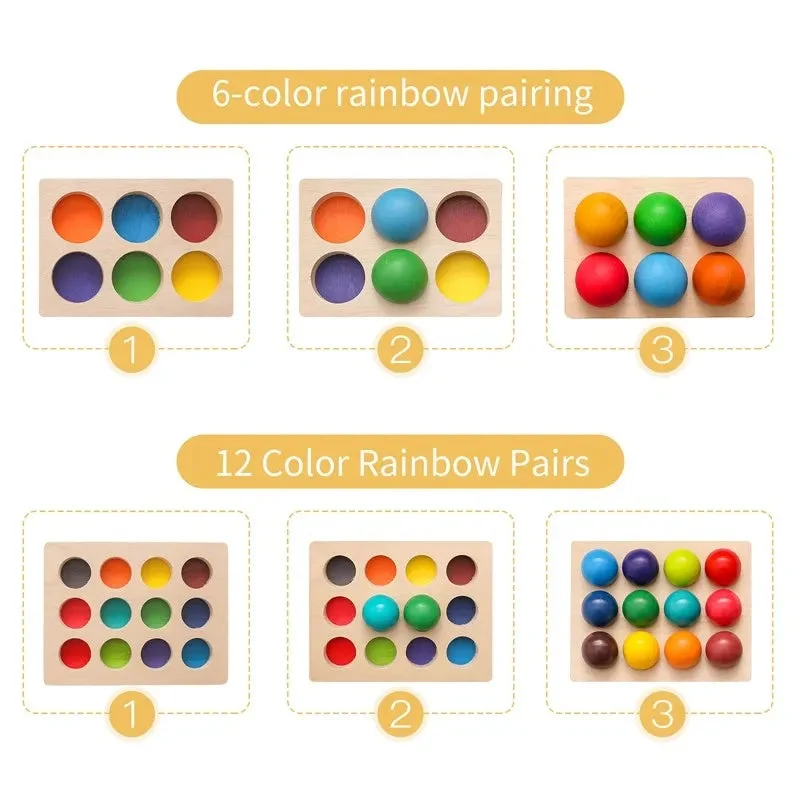 Boules arc-en-ciel sensorielles pour bébé et enfant