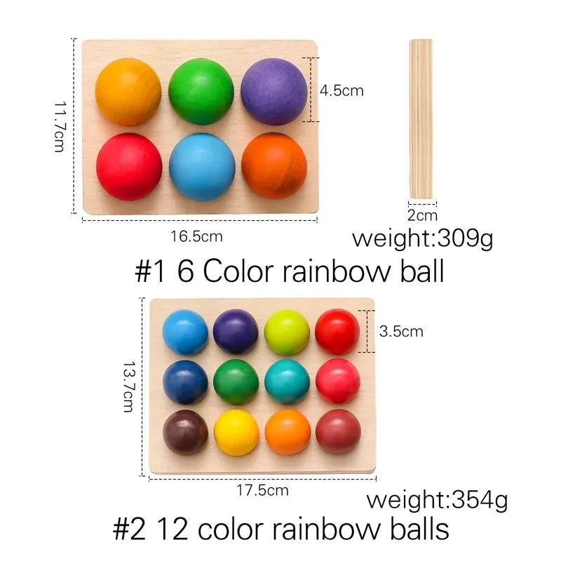 Boules arc-en-ciel sensorielles pour bébé et enfant