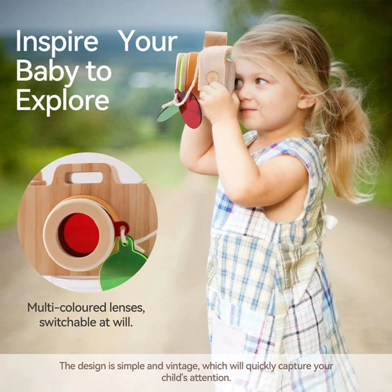 Jouet Appareil photo en bois avec cartes
