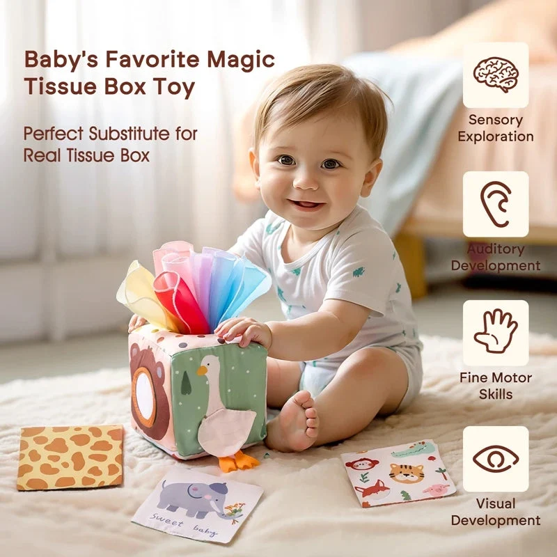 Boîte à mouchoirs magique - Jouet Montessori pour bébé