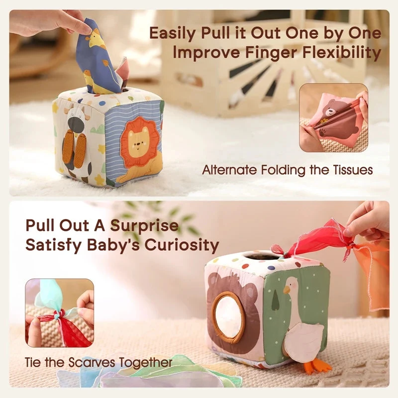 Boîte à mouchoirs magique - Jouet Montessori pour bébé