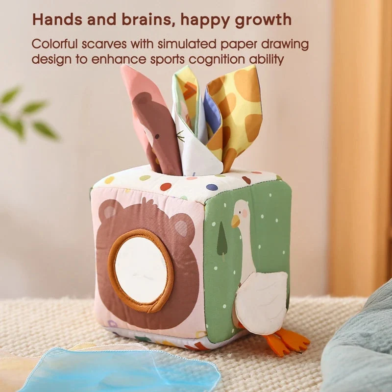 Boîte à mouchoirs magique - Jouet Montessori pour bébé