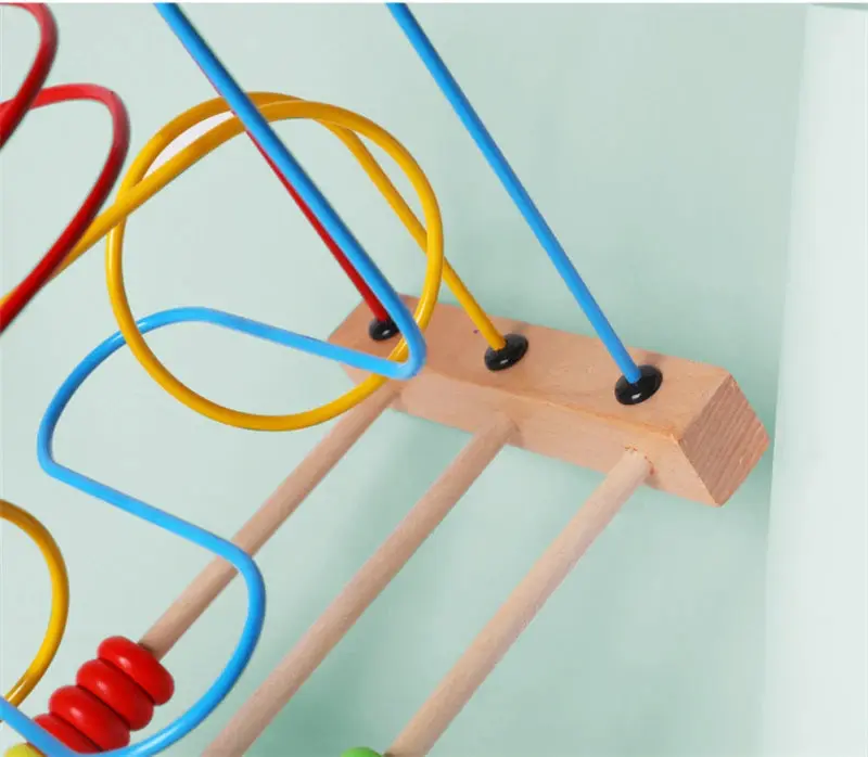 Labyrinthe de Perles et Boulier Éducatif - Jouet Montessori en Bois