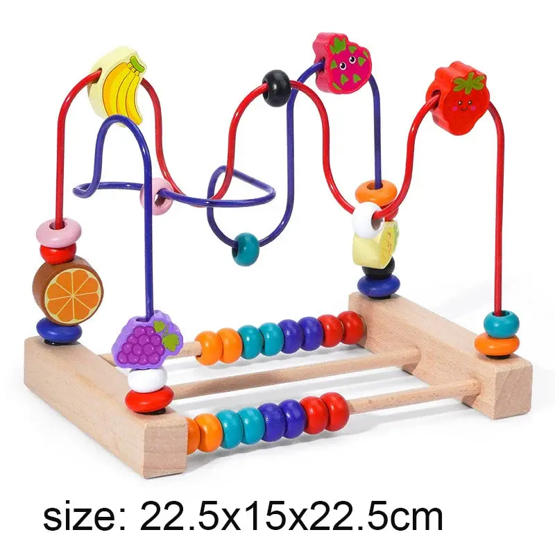 Labyrinthe de Perles et Boulier Éducatif - Jouet Montessori en Bois