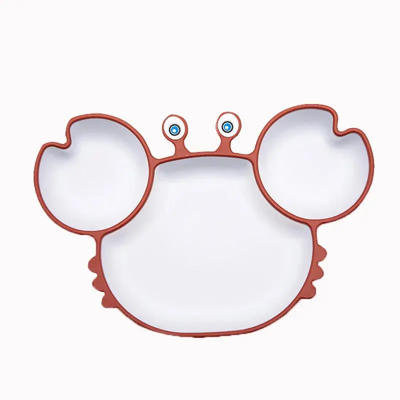 Set Vaisselle Bébé Crabe Kawaii – Silicone Non-Glissant