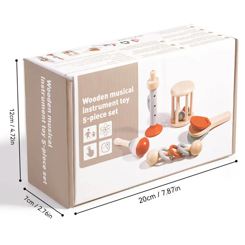 Ensemble d'Instruments Musicaux en Bois – Jouet Éducatif
