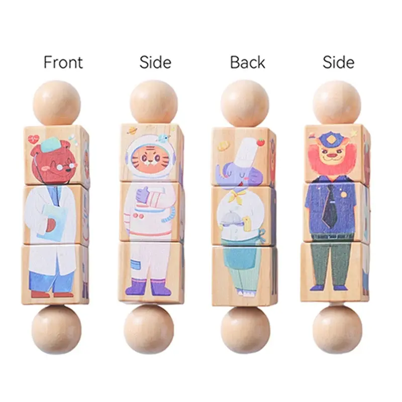 Jouet en Bois Éducatif Animaux - Puzzle Rotatif et Éveil Sensoriel