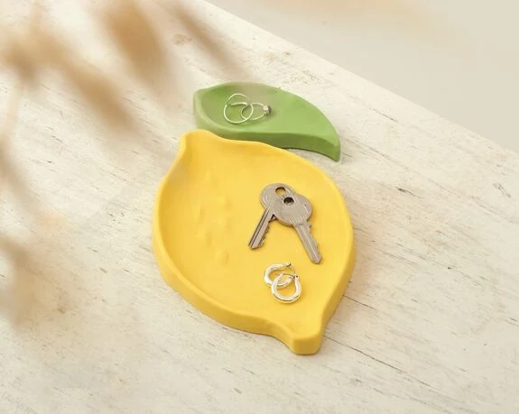 Kit Jesmonite Vide-Poches Citron – Coupelles DIY Déco Vitaminée