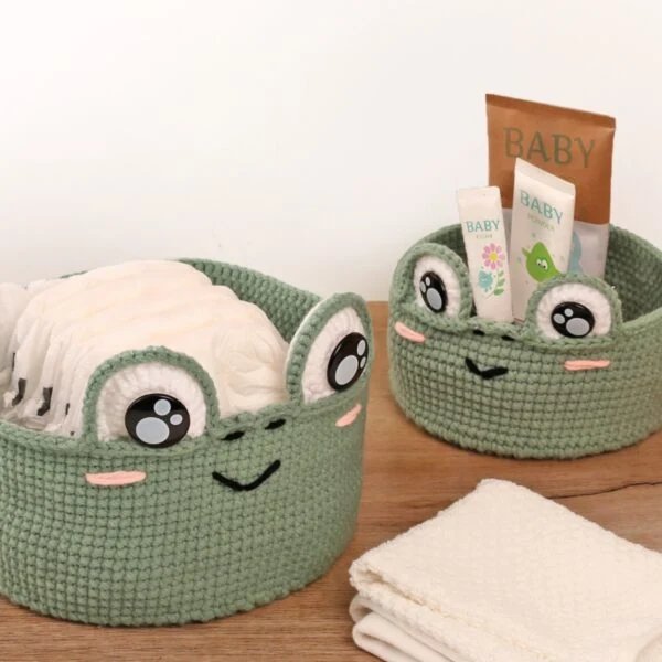 Kit 2 Corbeilles DIY en Crochet Grenouille – Graine Créative