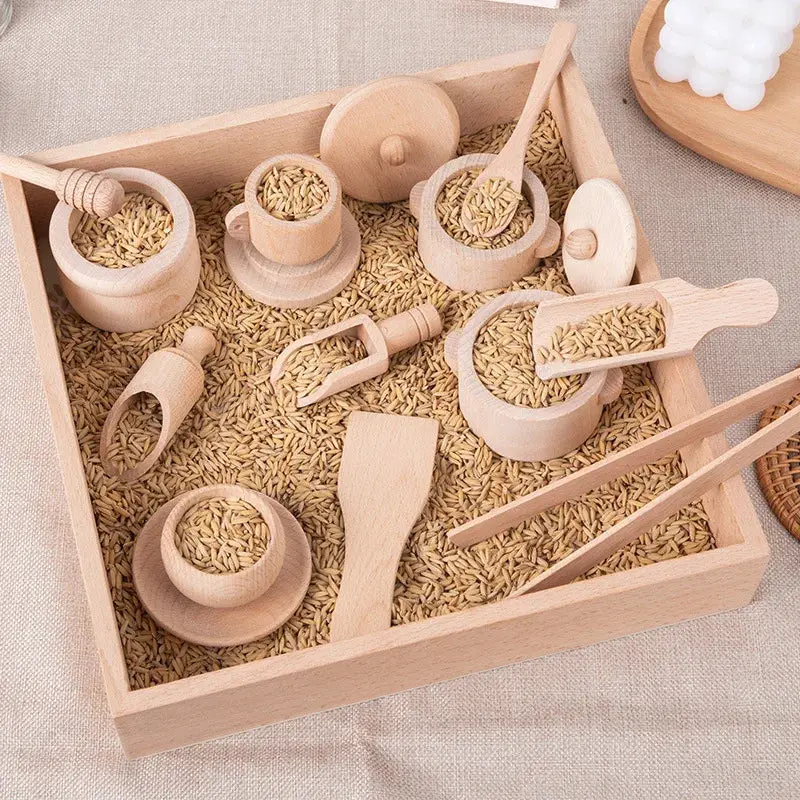 Set Montessori Cuisine en Bois – Jouet Éducatif Sensoriel