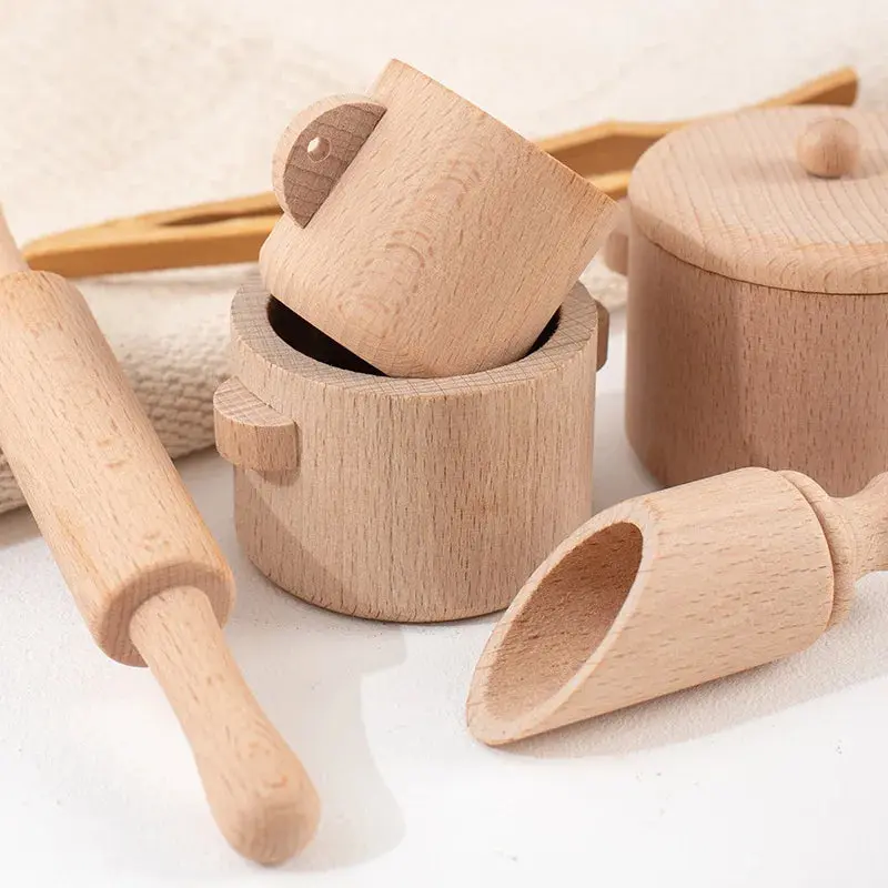 Set Montessori Cuisine en Bois – Jouet Éducatif Sensoriel
